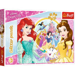 Trefl Disney Ariel és Belle 100 db-os csillámló puzzle